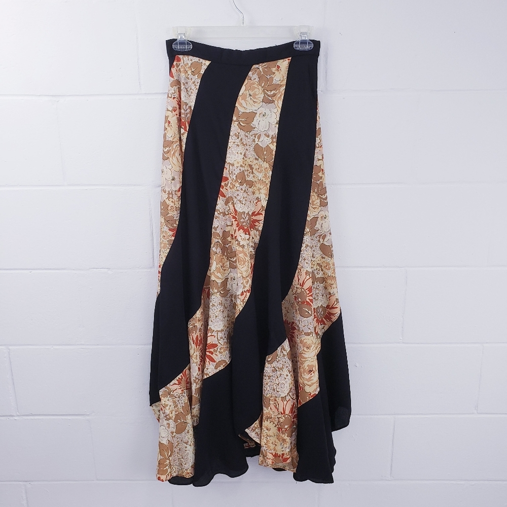 Vintage Floral Pattern Hippie Boho Festival Handmade Maxi Circle Skirt Size 4/6 - Picture 7 of 12
